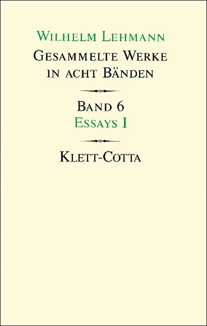 Cover: 9783608950458 | Gesammelte Werke in acht Bänden / Essays I (Gesammelte Werke in...