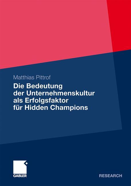 Cover: 9783834928535 | Die Bedeutung der Unternehmenskultur als Erfolgsfaktor für Hidden...