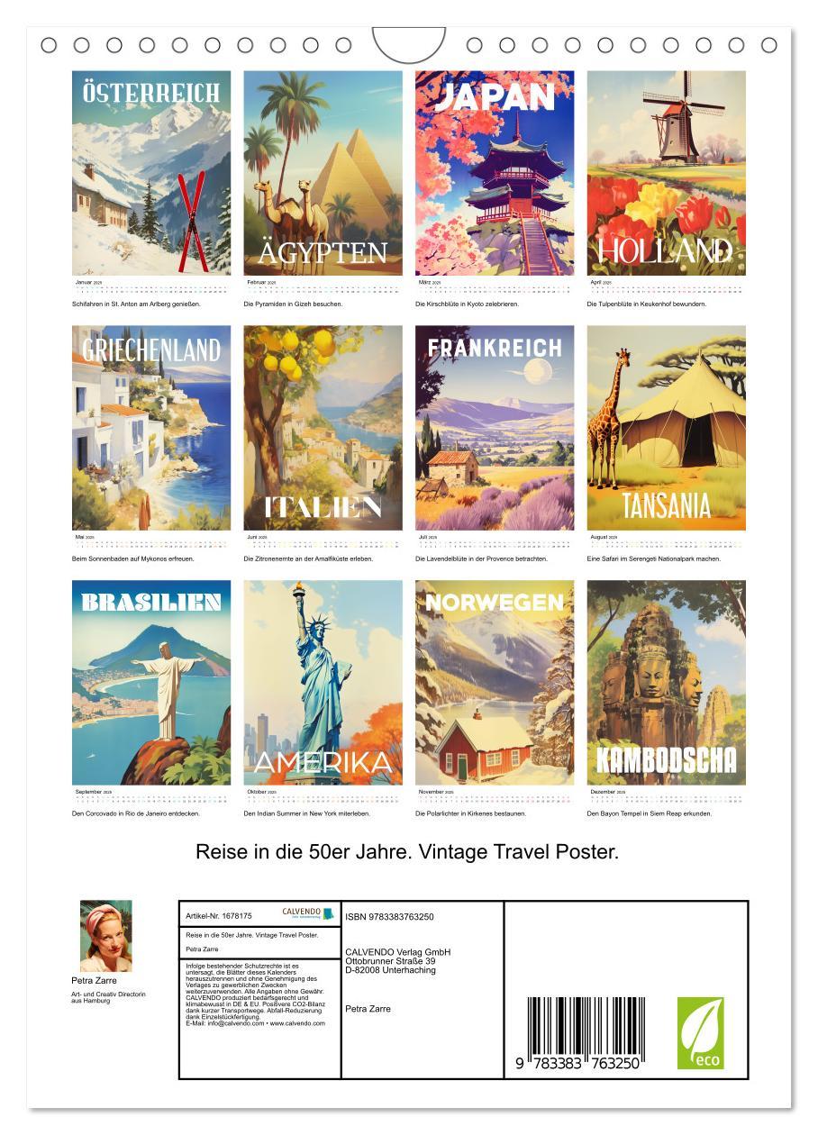 Bild: 9783383763250 | Reise in die 50er Jahre. Vintage Travel Poster. (Wandkalender 2025...