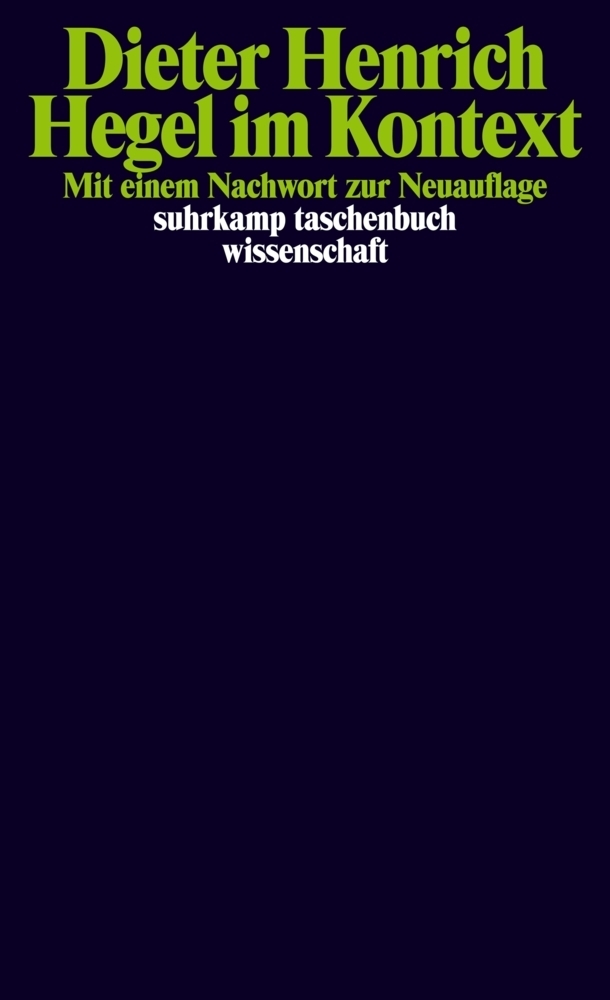 Cover: 9783518295380 | Hegel im Kontext | Mit e. Nachw. z. Neuauflage | Dieter Henrich | Buch