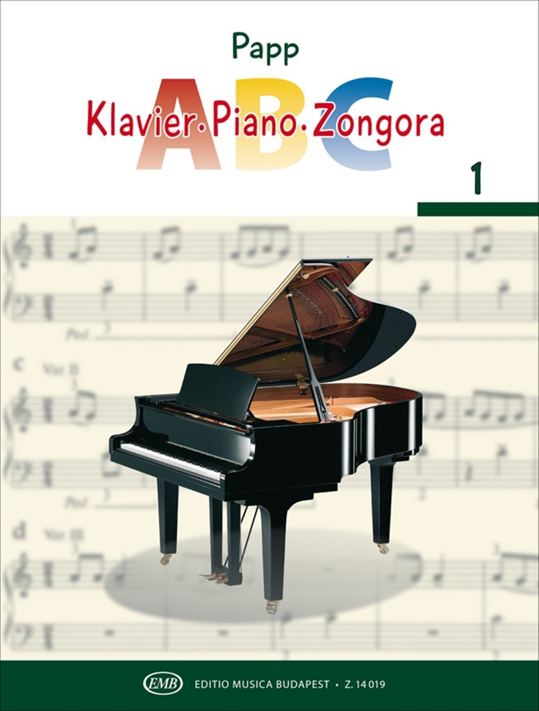 Cover: 9790080140192 | Piano ABC 1 | piano tutor for beginners | Lajos Papp | EMB ABC Series