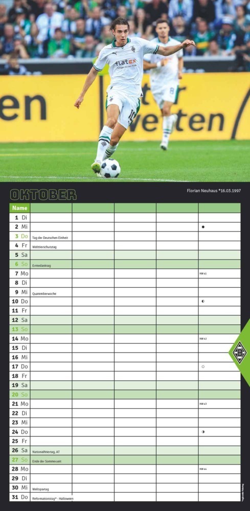 Bild: 4002725987426 | Borussia Mönchengladbach 2024 - Familien-Planer - Fan-Kalender -...