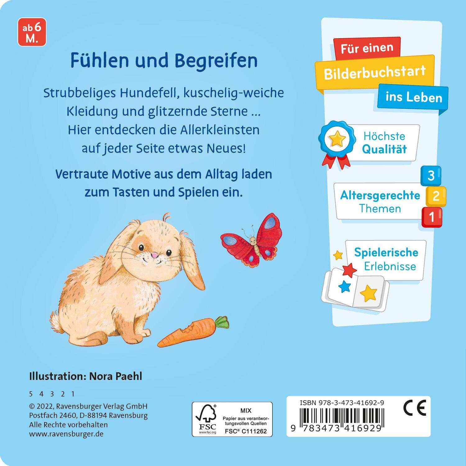 Rückseite: 9783473416929 | Mein allererstes Fühlbuch | Buch | 12 S. | Deutsch | 2022