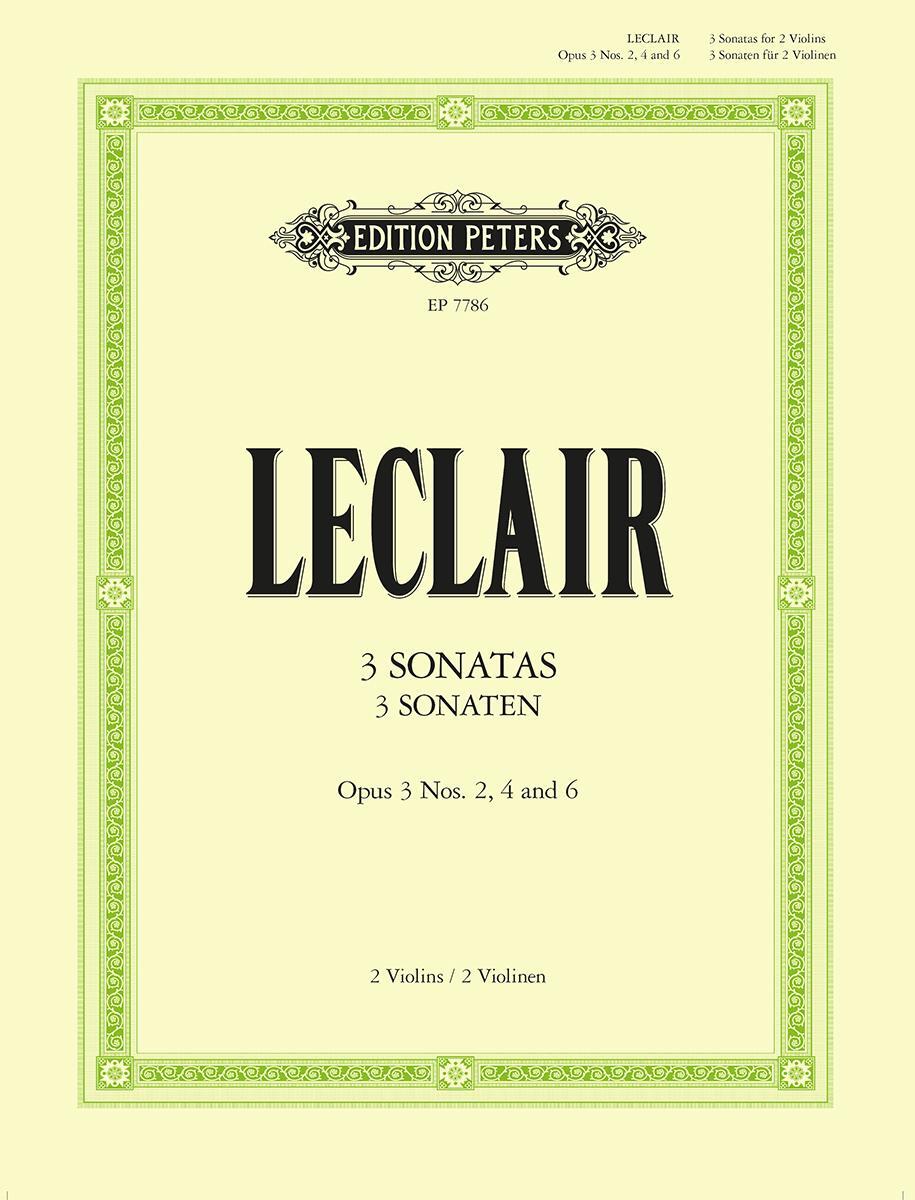 Cover: 9790577085661 | 3 Sonatas for 2 Violins | Op. 3 Nos. 2, 4, 6 | Jean-Marie Leclair