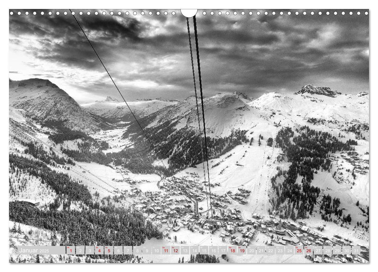 Bild: 9783435299829 | Arlberg black and white (Wandkalender 2025 DIN A3 quer), CALVENDO...