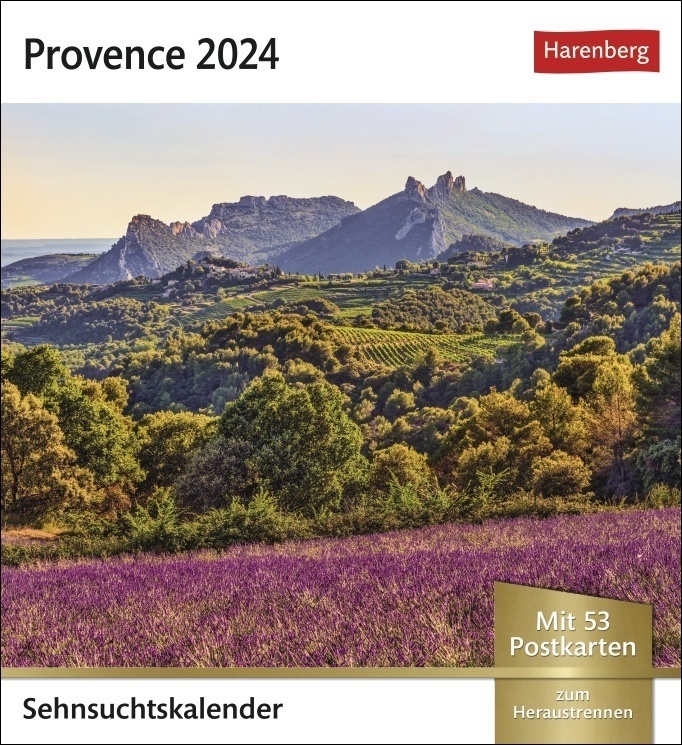 Cover: 9783840030598 | Provence Sehnsuchtskalender 2024. Foto-Kalender zum Aufstellen, mit...