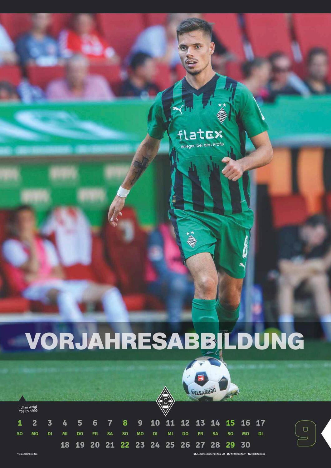 Bild: 4002725994394 | Borussia Mönchengladbach 2025 - Fußball-Kalender - Wand-Kalender -...