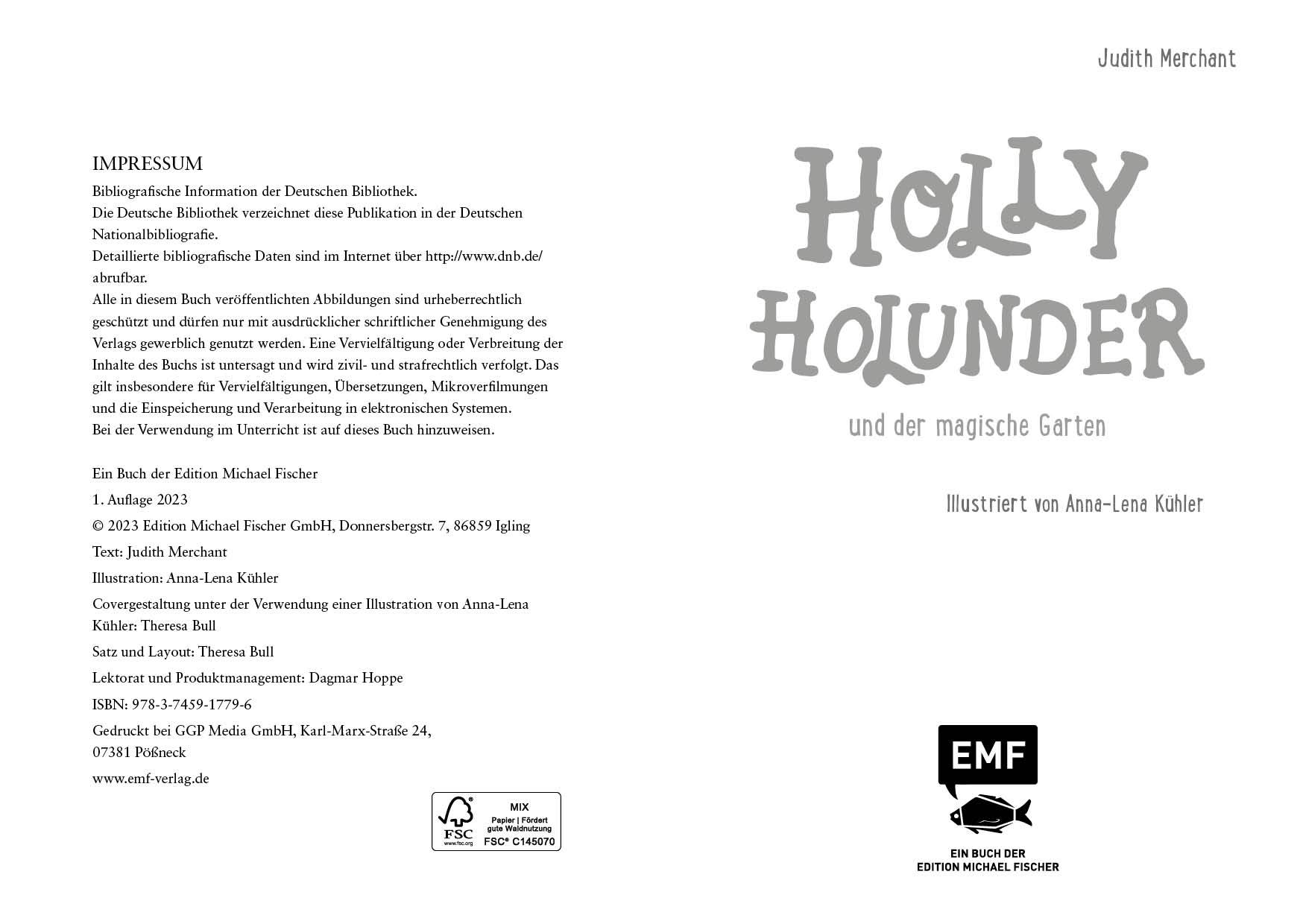 Bild: 9783745917796 | Holly Holunder und der magische Garten | Judith Merchant | Buch | 2023