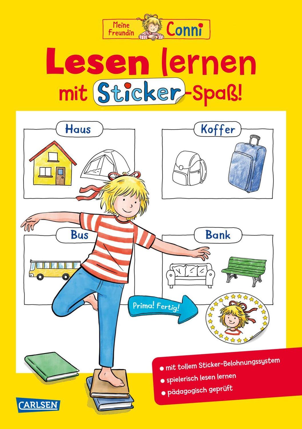Cover: 9783551189707 | Conni Gelbe Reihe (Beschäftigungsbuch): Lesen lernen mit Sticker-Spaß
