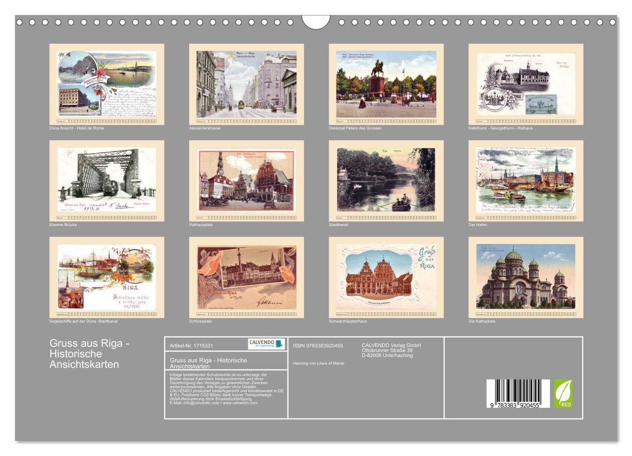 Bild: 9783383920455 | Gruss aus Riga - Historische Ansichtskarten (Wandkalender 2025 DIN...