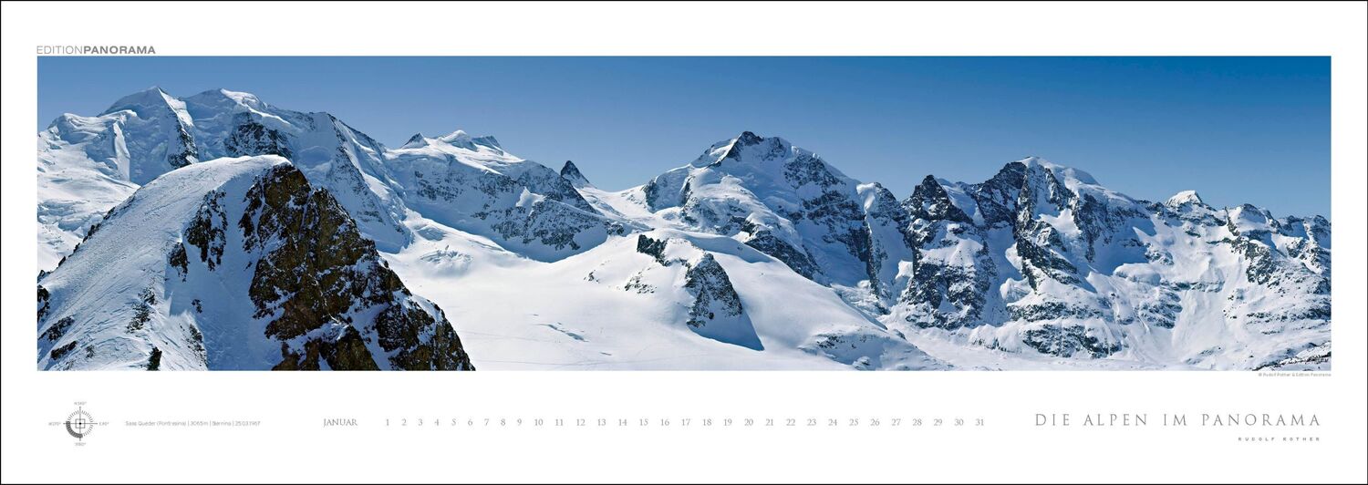 Bild: 9783898236249 | Die Alpen im Panorama | Rudolf Rother | Kalender | XIV | Deutsch