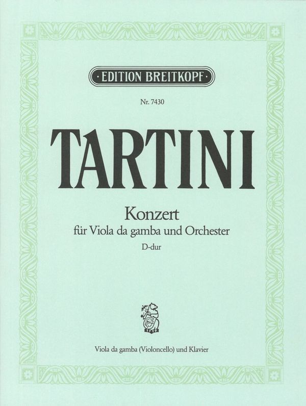 Cover: 9790004173947 | Concert D Viola Da Gamba | Giuseppe Tartini | Klavierauszug