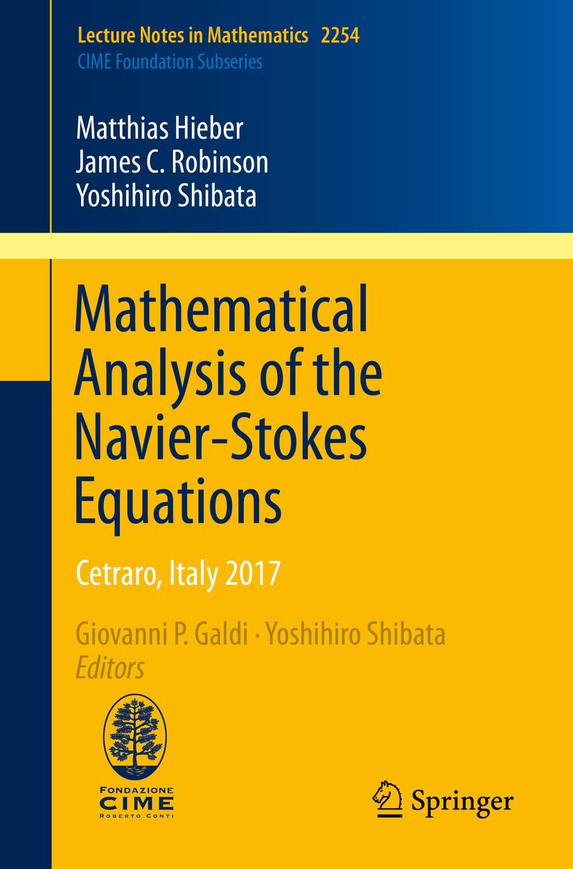 Cover: 9783030362256 | Mathematical Analysis of the Navier-Stokes Equations | Hieber (u. a.)