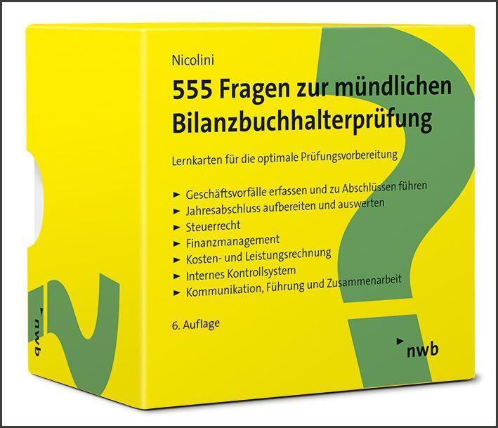 Cover: 9783482666063 | 555 Fragen zur mündlichen Bilanzbuchhalterprüfung | Hans J. Nicolini