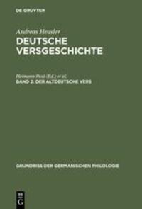 Cover: 9783110001754 | Der altdeutsche Vers | Andreas Heusler | Buch | VII | Deutsch