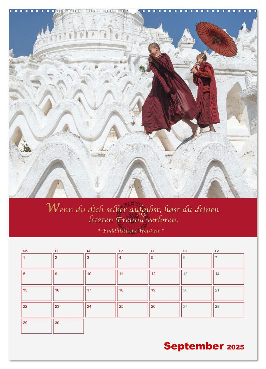 Bild: 9783435926480 | Buddhistische Weisheiten - DER ROTE SCHIRM (Wandkalender 2025 DIN...