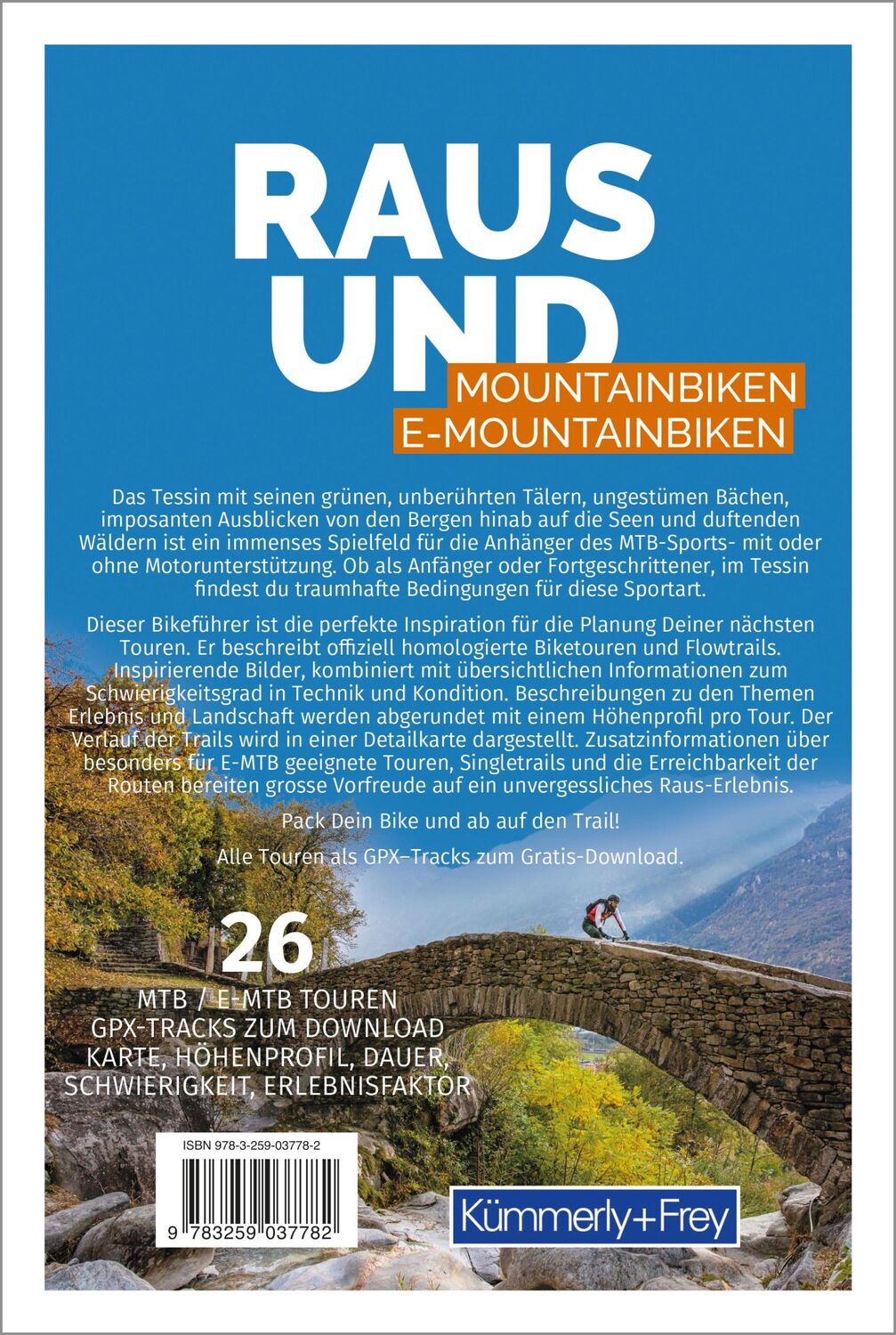 Rückseite: 9783259037782 | Tessin Raus und Mountainbiken E-Mountainbiken | AG | Taschenbuch