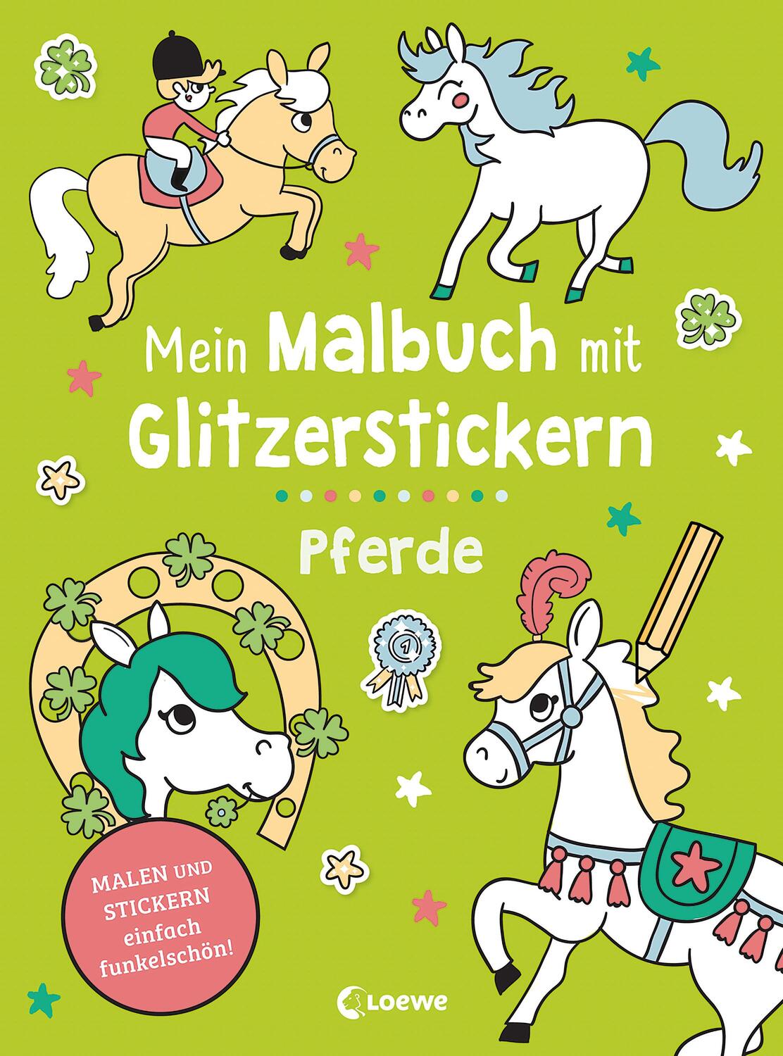 Cover: 9783743216112 | Mein Malbuch mit Glitzerstickern - Pferde | Broschüre | Deutsch | 2023