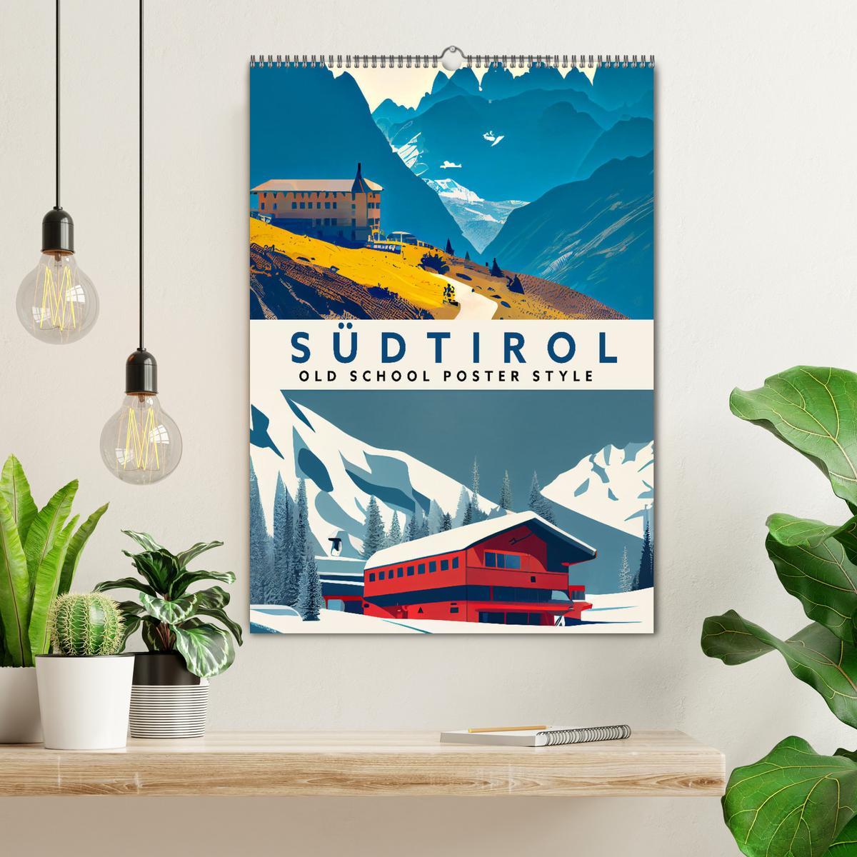 Bild: 9783435885350 | Südtirol - Old School Poster Style (Wandkalender 2025 DIN A2 hoch),...