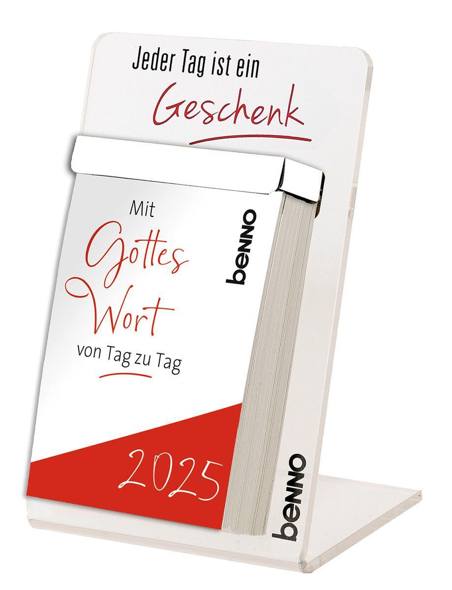 Cover: 9783746264844 | Mit Gottes Wort von Tag zu Tag 2025 | mit Acrylglas-Aufsteller | 2025