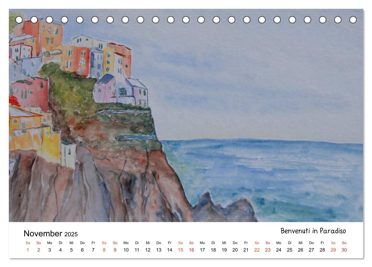 Bild: 9783435555611 | Cinque Terre und Meer in Aquarell und Acryl (Tischkalender 2025 DIN...