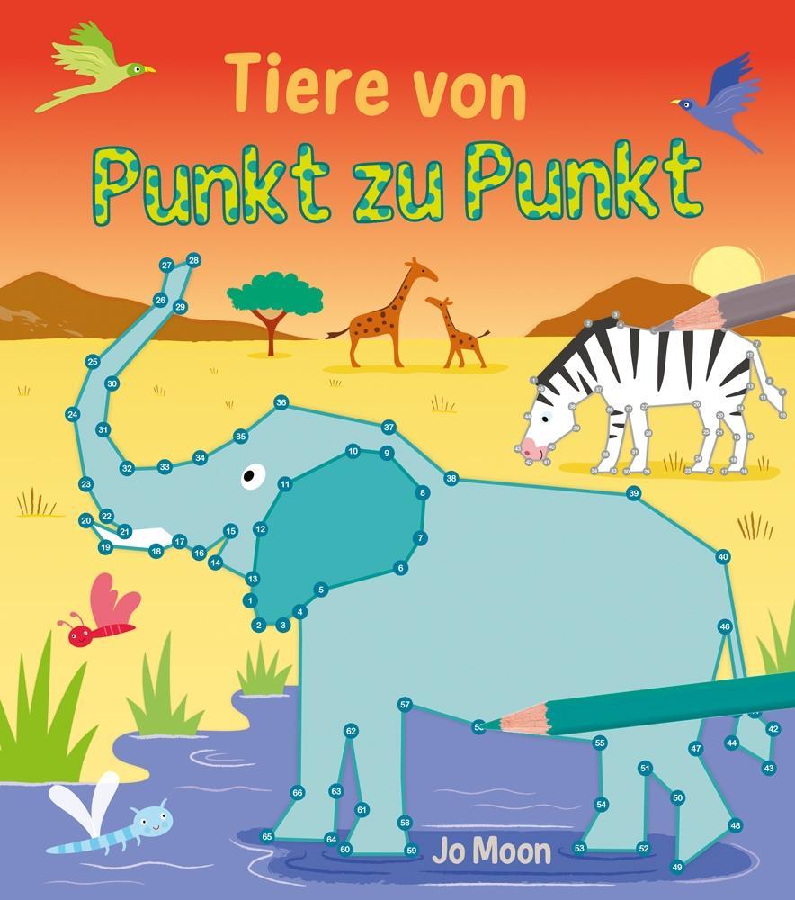 Cover: 9783741523182 | Punkt-zu-Punkt für Kinder: Tiere von Punkt zu Punkt | Jo Moon | Buch