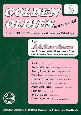 Cover: 9990050739993 | Golden Oldies Band 3 für Akkordeon Solo, Duo oder andere...