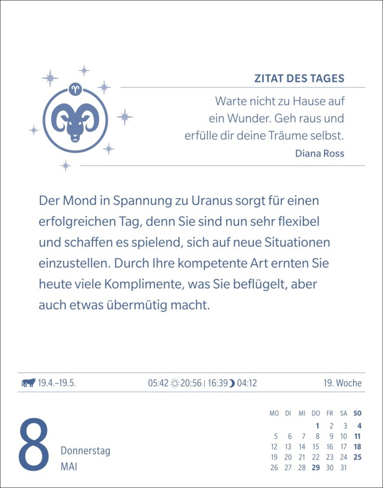 Bild: 9783840033674 | Widder Sternzeichenkalender 2025 - Tagesabreißkalender - Ihr...