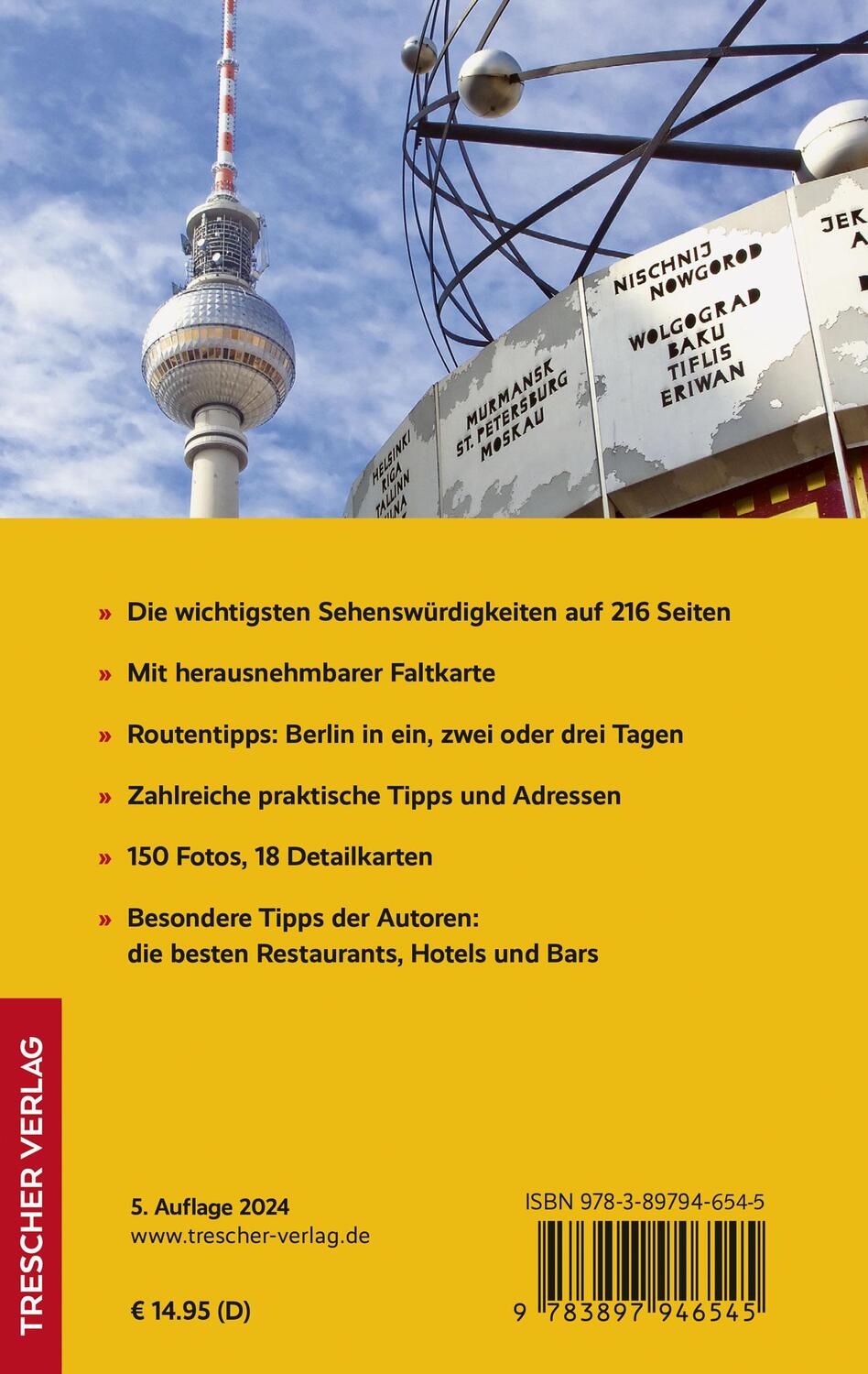 Rückseite: 9783897946545 | TRESCHER Reiseführer Berlin - Kurztrip | Susanne Kilimann (u. a.)
