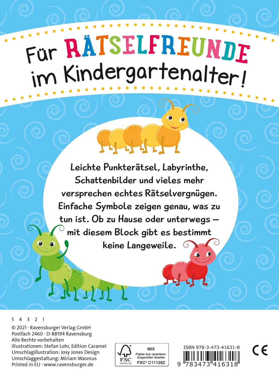 Rückseite: 9783473416318 | Mein dicker Rätselspaß Kindergarten | Taschenbuch | Block | 224 S.