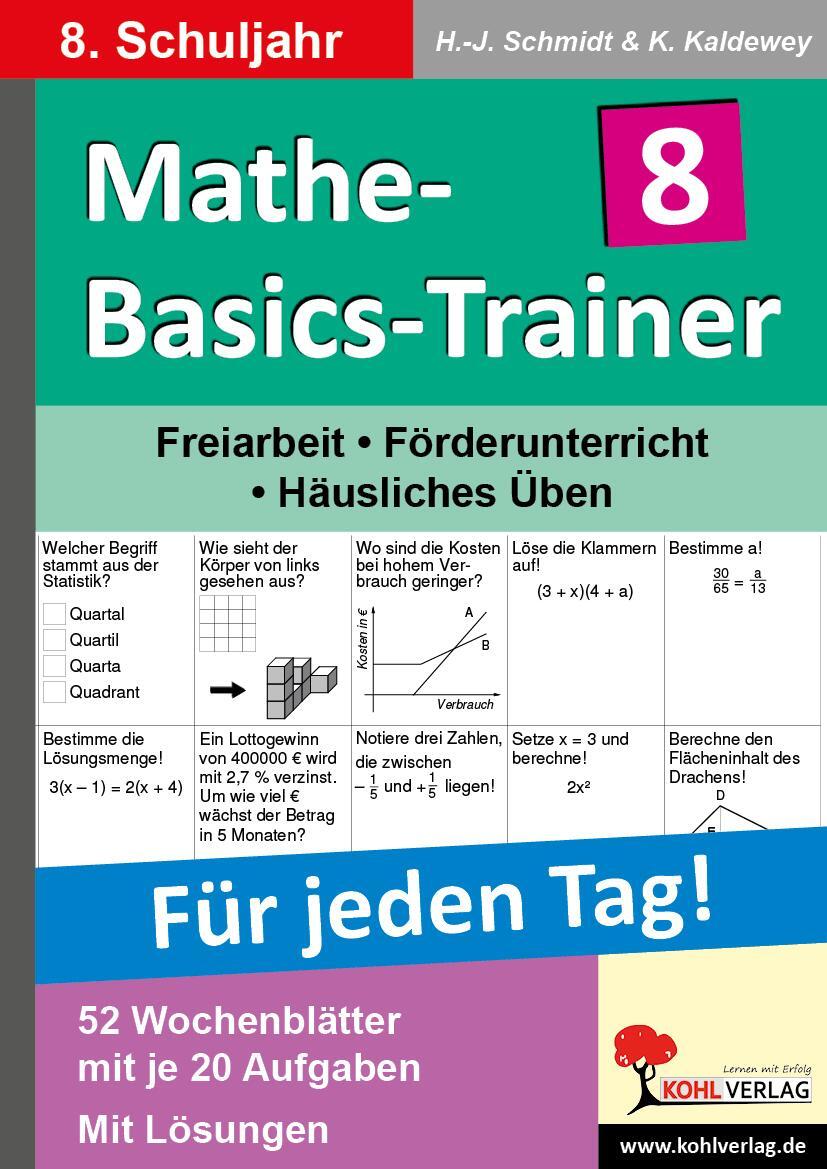 Cover: 9783866323650 | Mathe-Basics-Trainer / 8. Schuljahr Grundlagentraining für jeden Tag!