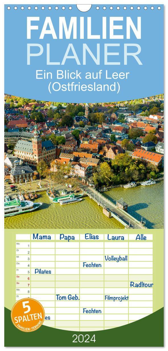 Cover: 9783383662126 | Familienplaner 2024 - Ein Blick auf Leer (Ostfriesland) mit 5...