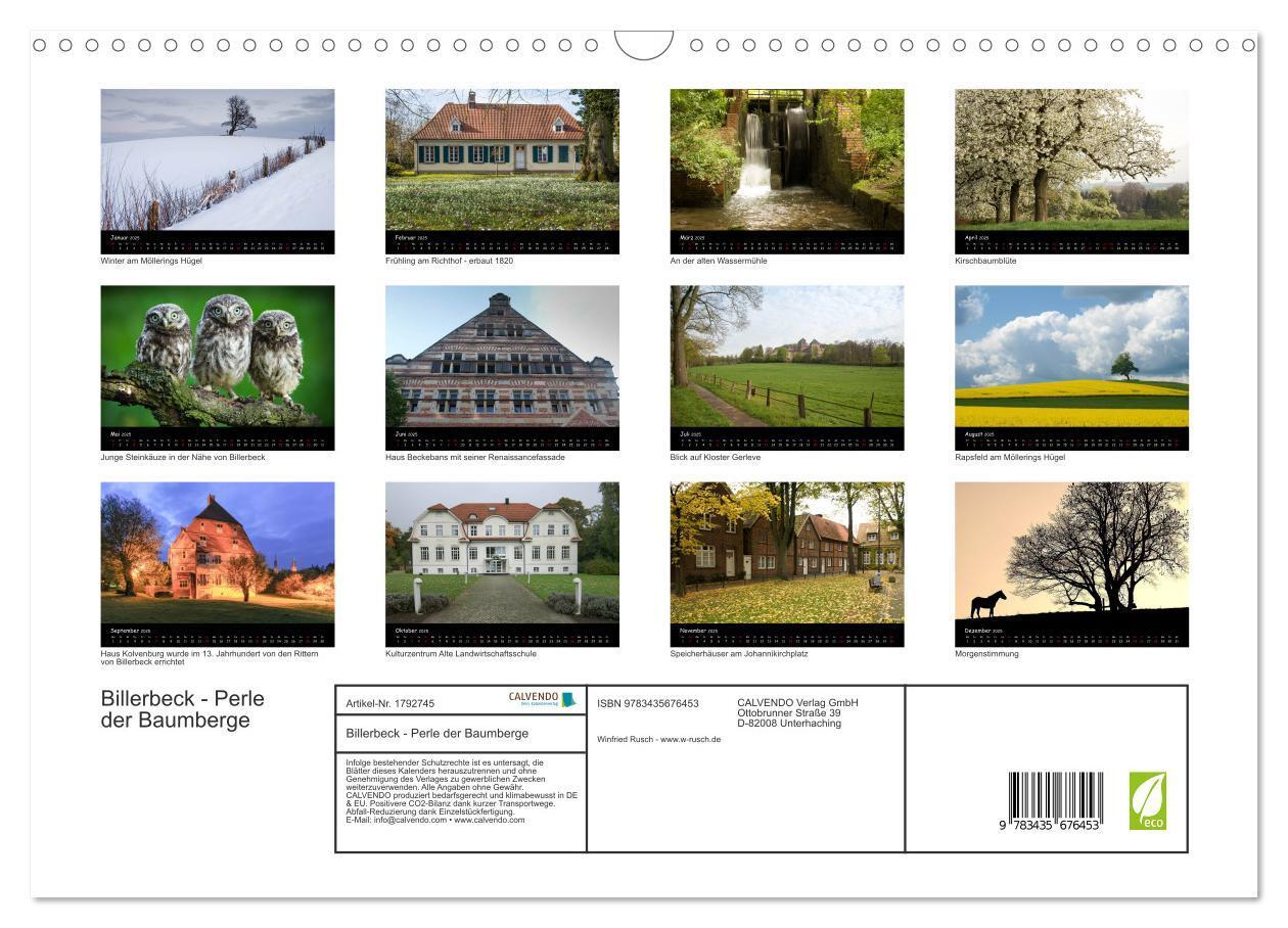 Bild: 9783435676453 | Billerbeck - Perle der Baumberge (Wandkalender 2025 DIN A3 quer),...