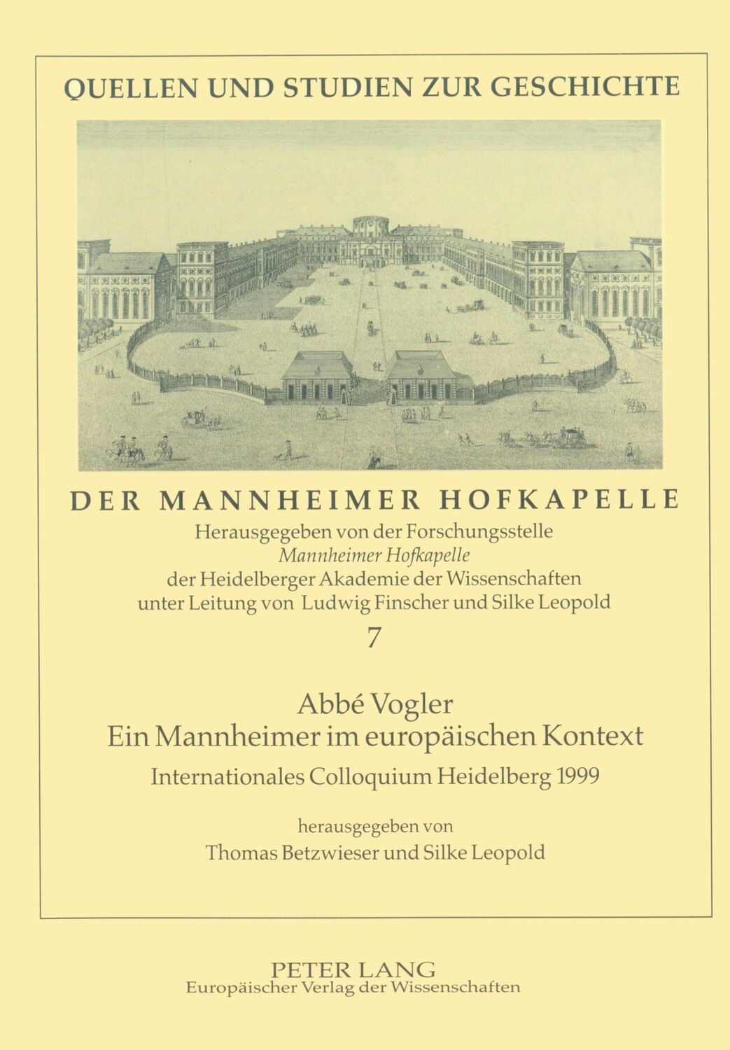 Cover: 9783631500958 | Abbé Vogler. Ein Mannheimer im europäischen Kontext | Leopold (u. a.)