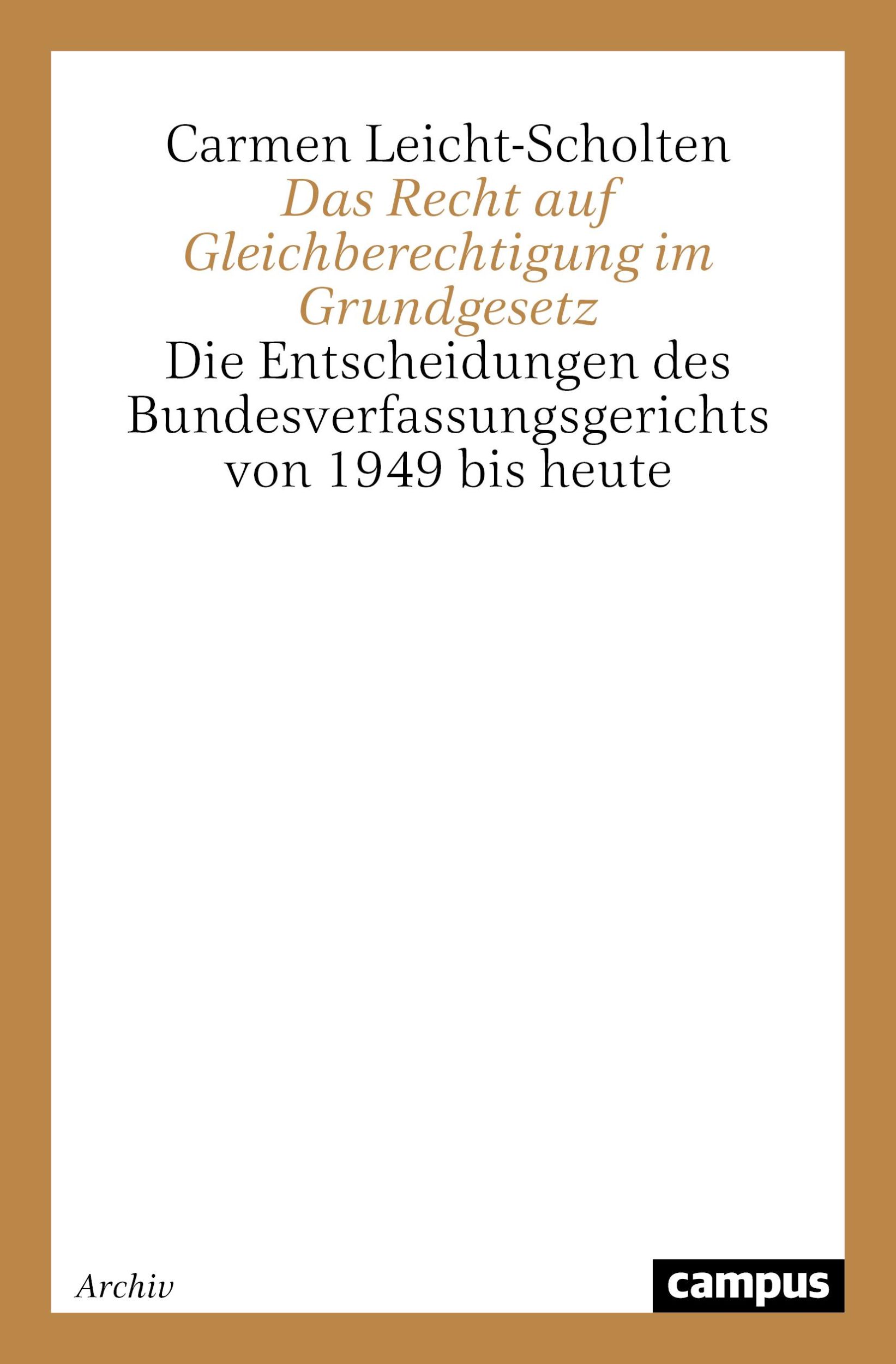 Cover: 9783593364759 | Das Recht auf Gleichberechtigung im Grundgesetz | Leicht-Scholten