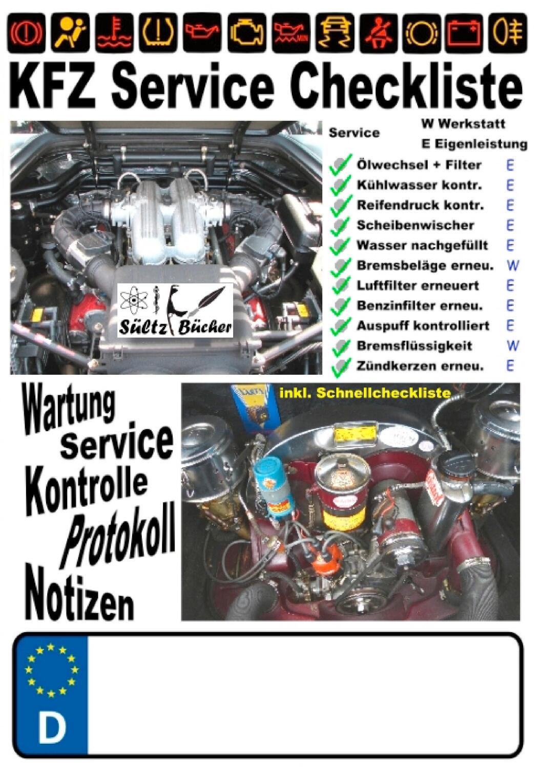 Cover: 9783744874137 | KFZ Service Checkliste - Wartung - Service - Kontrolle - Protokoll...
