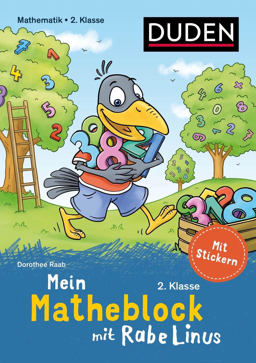 Cover: 9783411739981 | Mein Matheblock mit Rabe Linus - 2. Klasse | Mit Stickern | Raab