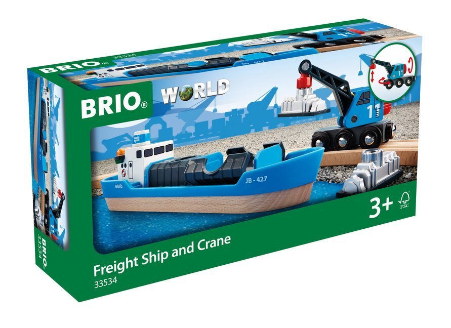 Cover: 7312350335347 | Containerschiff mit Kranwagen | BRIO® | Stück | In Buntkarton | 2017