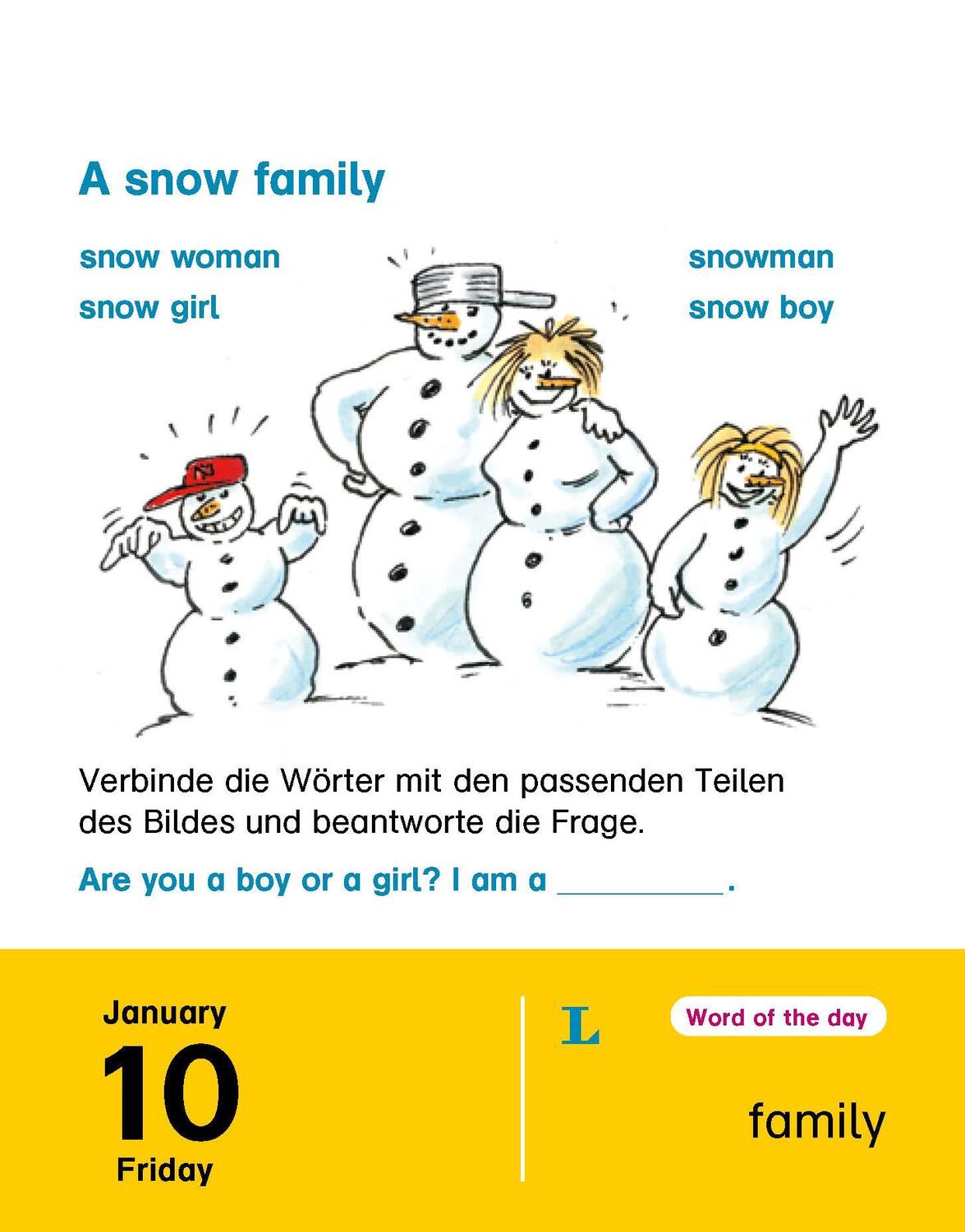 Bild: 9783125635852 | Langenscheidt Kinderkalender Englisch 2025 | Tagesabreißkalender