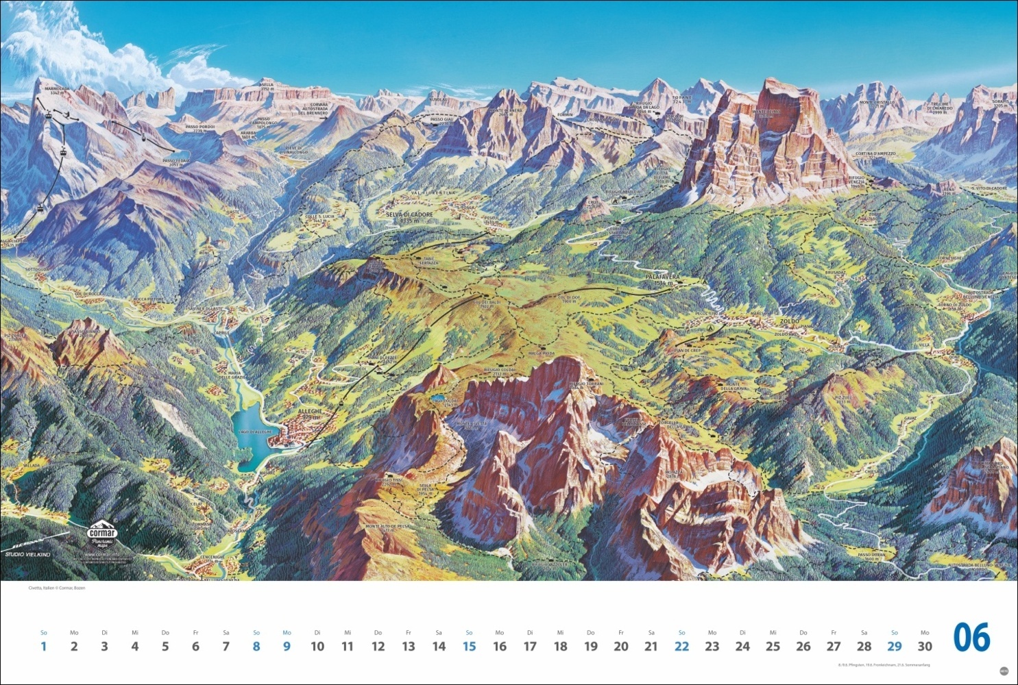 Bild: 9783756404780 | Alpenpanorama Edition 2025 - Die Kunst der Panoramakarten | Kalender