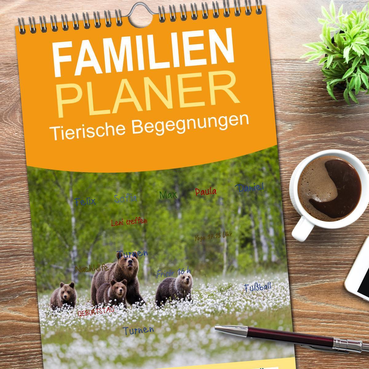 Bild: 9783457099766 | Familienplaner 2025 - Tierische Begegnungen mit 5 Spalten...