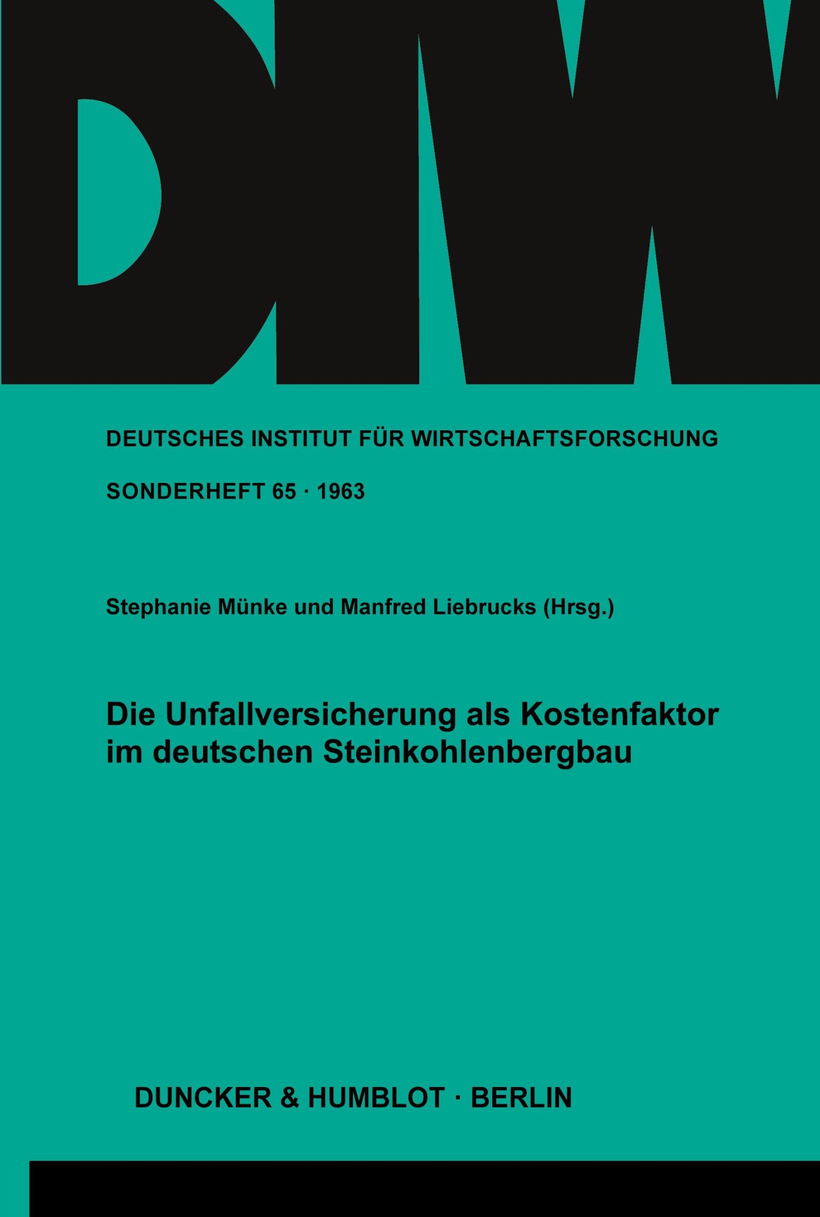 Cover: 9783428010707 | Die Unfallversicherung als Kostenfaktor im deutschen...