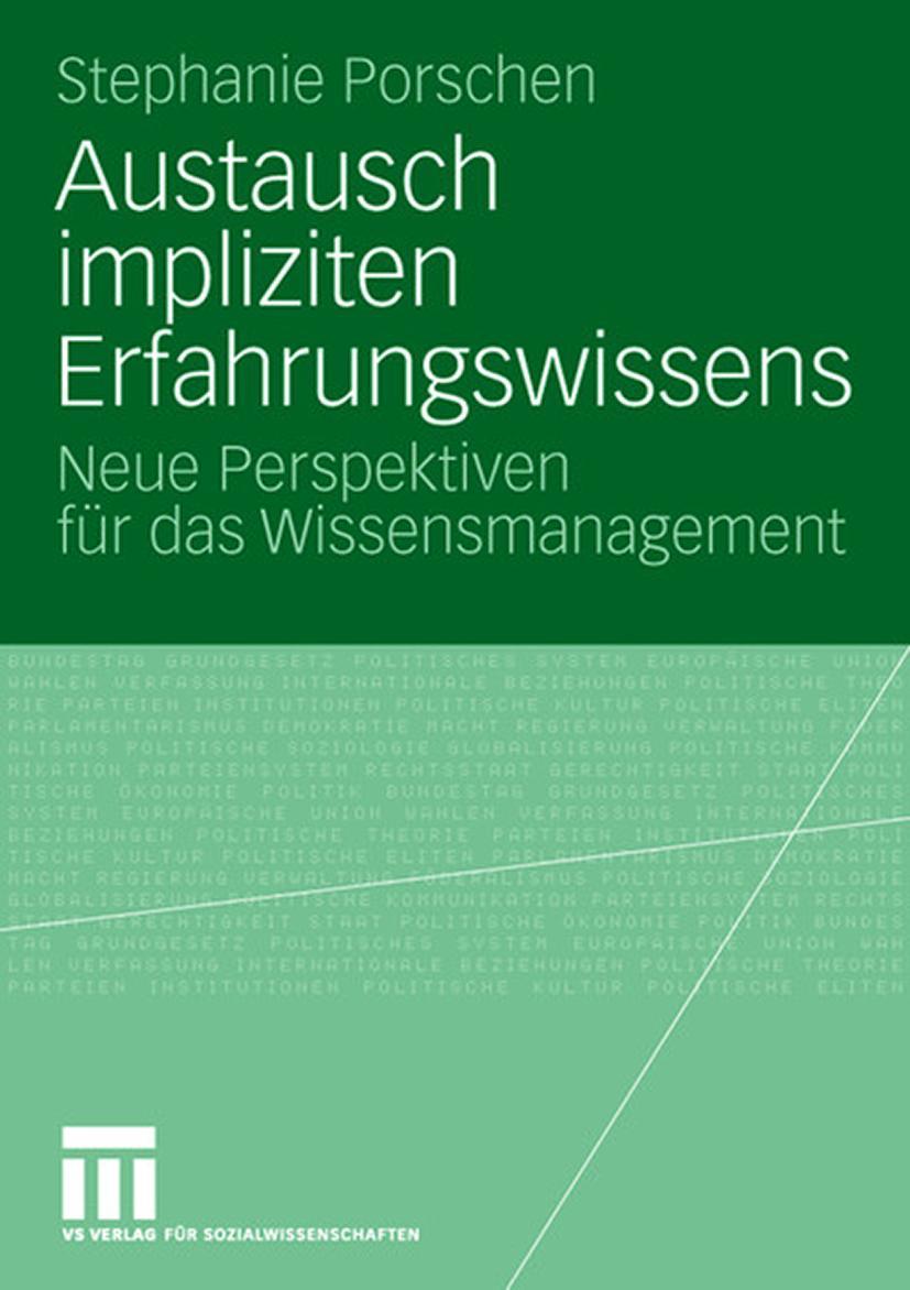 Cover: 9783531158006 | Austausch impliziten Erfahrungswissens | Stephanie Porschen | Buch