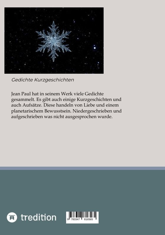 Bild: 9783347816565 | Schneeplaneten | Gedichte Kurzgeschichten | Jean Paul | Taschenbuch