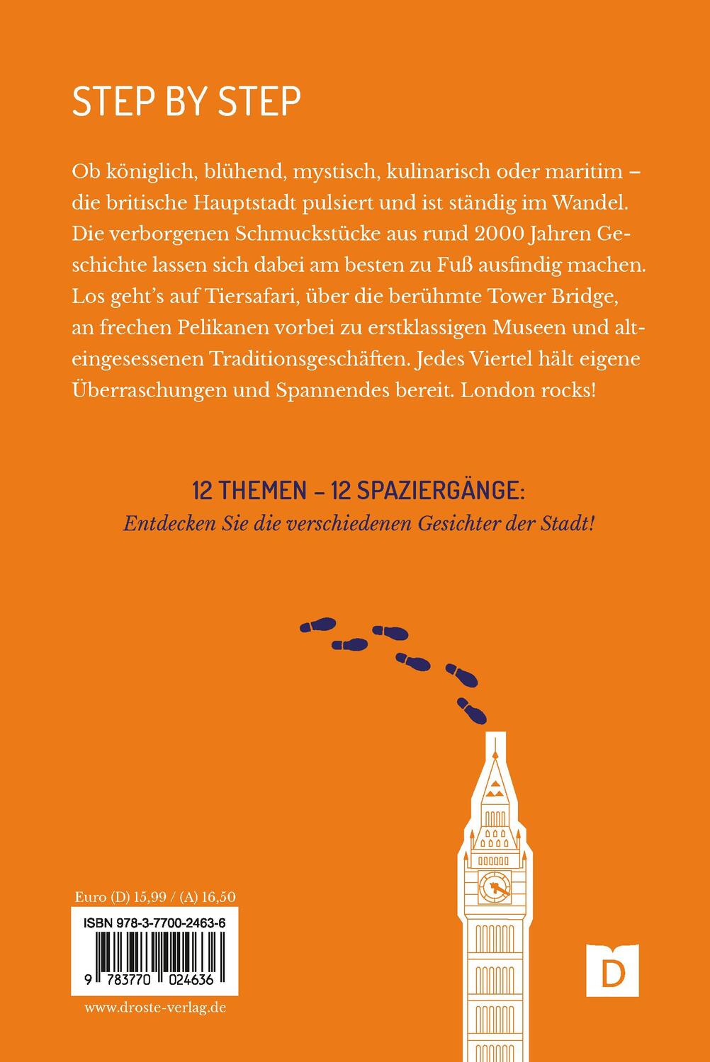 Rückseite: 9783770024636 | Zu Fuß durch London | 12 Spaziergänge | Julia Huber (u. a.) | Buch