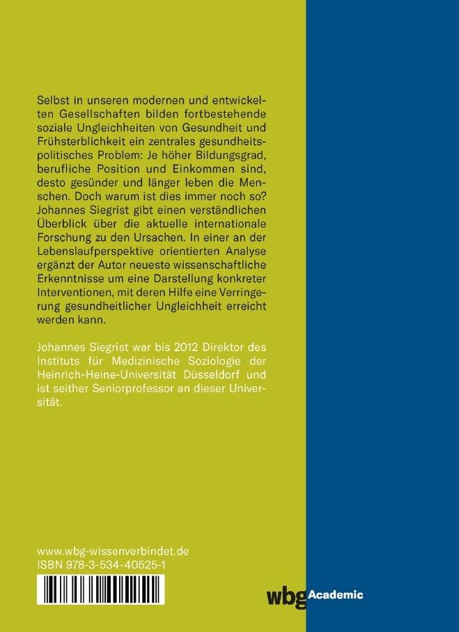 Rückseite: 9783534405251 | Gesundheit für alle? | Die Herausforderung sozialer Ungleichheit