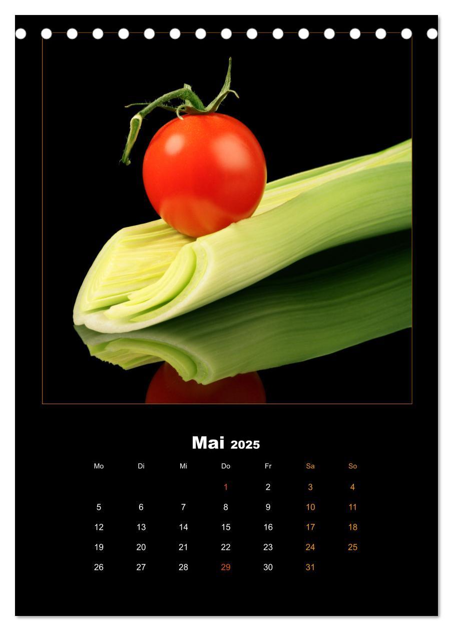 Bild: 9783435924707 | Vegan Food Kalender ¿ Obst und Gemüse auf Schwarz (Tischkalender...