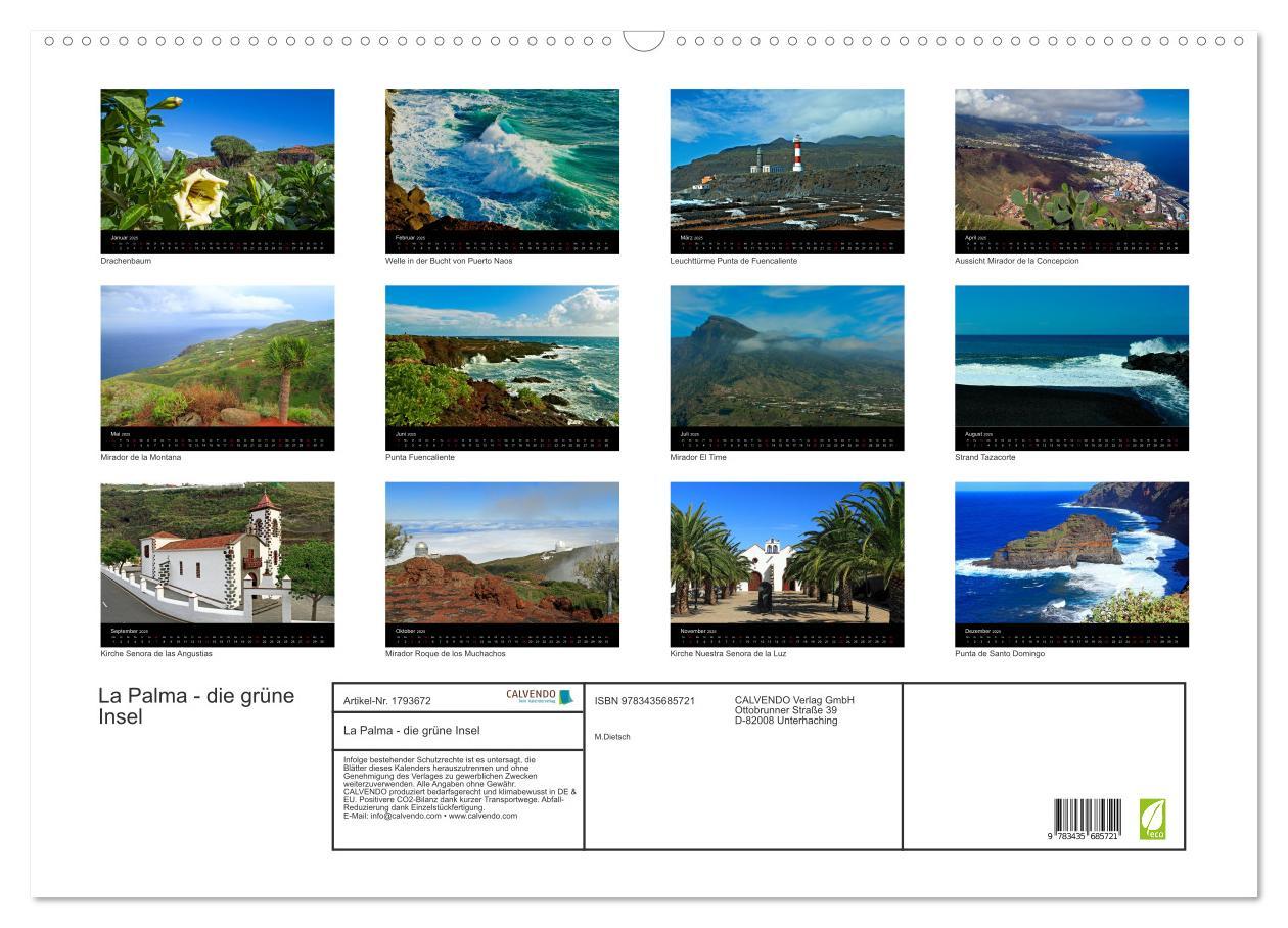 Bild: 9783435685721 | La Palma - die grüne Insel (Wandkalender 2025 DIN A2 quer),...