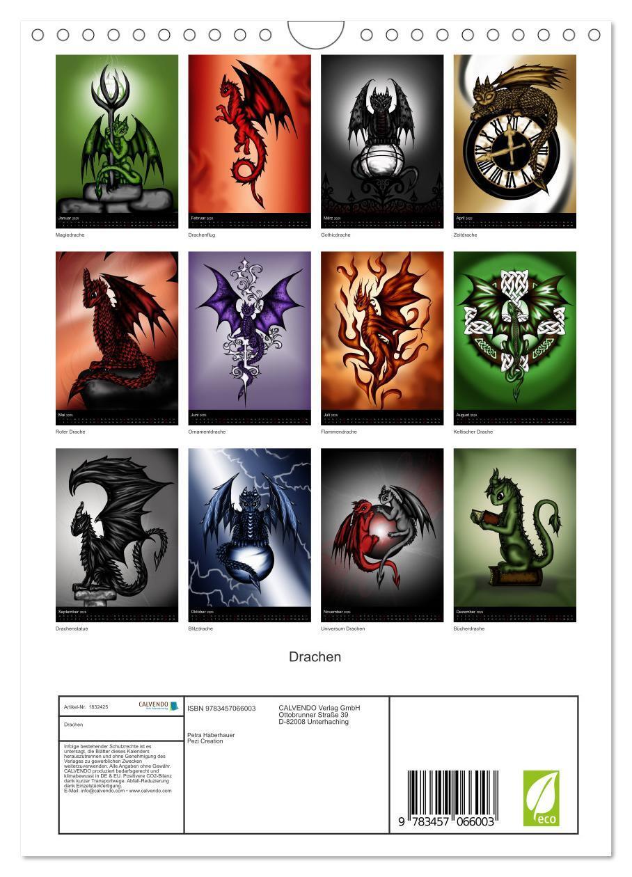 Bild: 9783457066003 | Drachen (Wandkalender 2025 DIN A4 hoch), CALVENDO Monatskalender