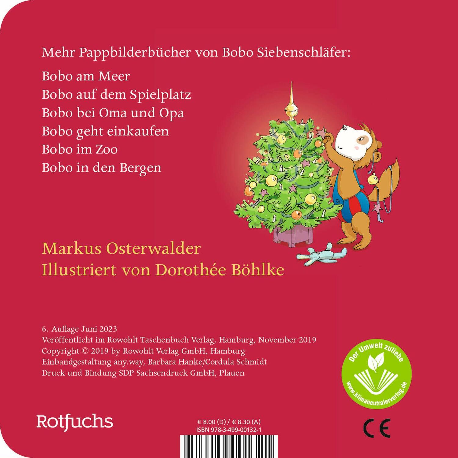 Rückseite: 9783499001321 | Bobo feiert Weihnachten | Markus Osterwalder | Buch | Deutsch | 2019